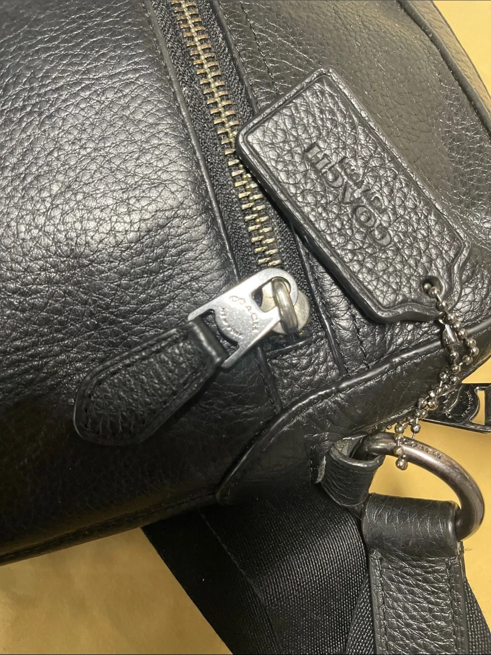 Coach Men’s Houston Black Pebbled Leather Flight Crossbody Bag - Picture 10 of 16